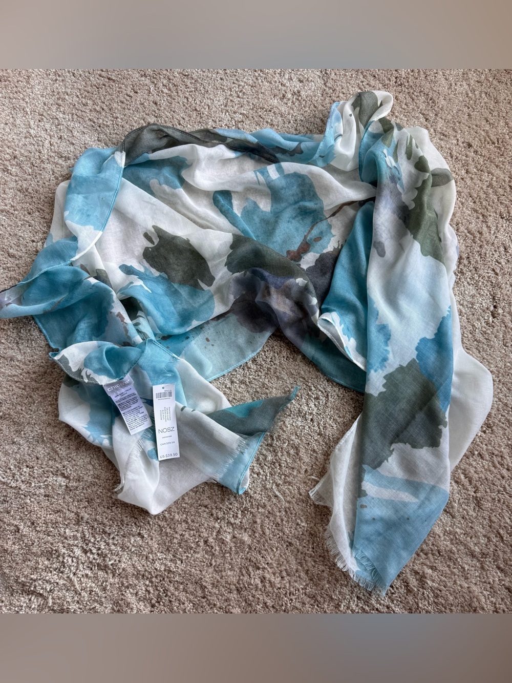CIicos Blue & Green Patterned Scarf
